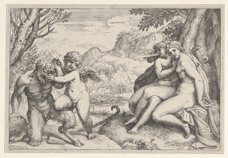 Omnia Vincit Amor, 1599. Creator: Agostino Carracci.