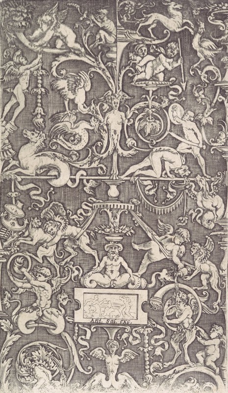 Ornamental Panel, ca. 1514-36. Creator: Agostino Veneziano.