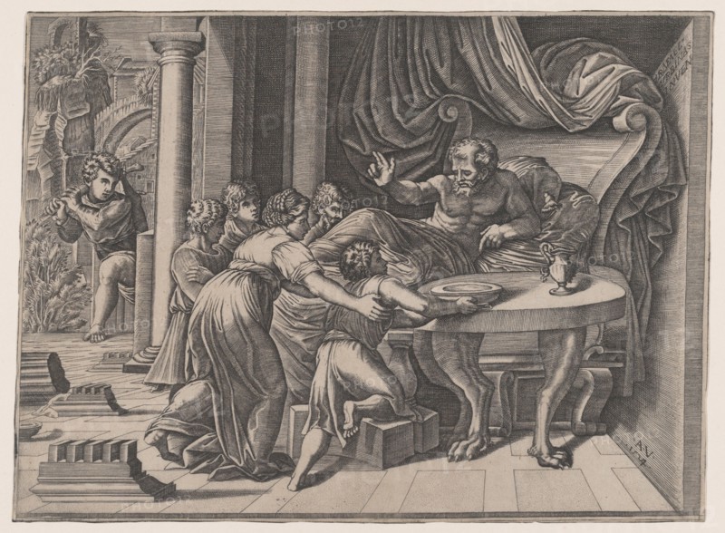 Isaac Blessing Jacob, 1524. Creator: Agostino Veneziano.