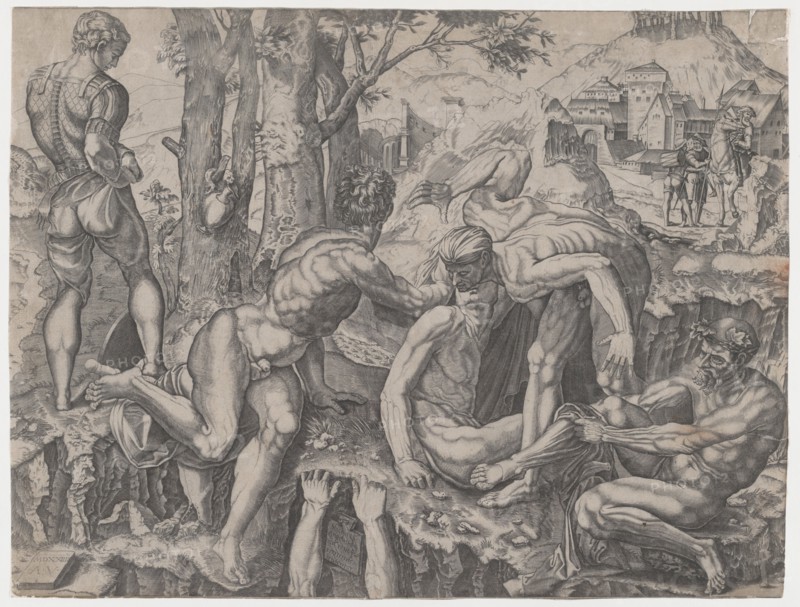 The Climbers, dated 1524. Creator: Agostino Veneziano.