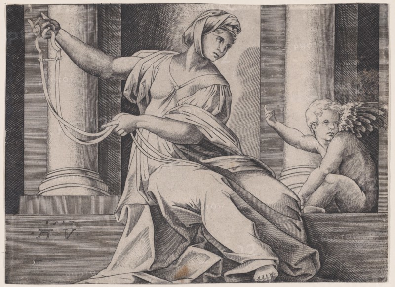 Temperance, dated 1517. Creator: Agostino Veneziano.