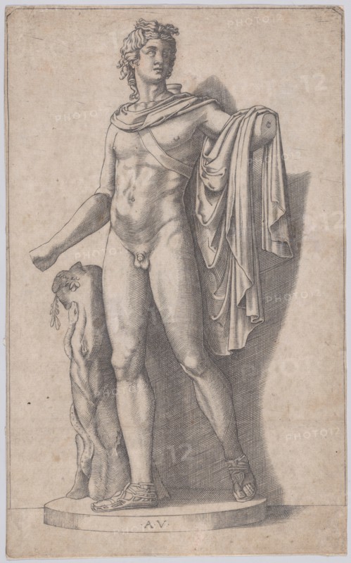 Apollo, ca. 1514-36. Creator: Agostino Veneziano.