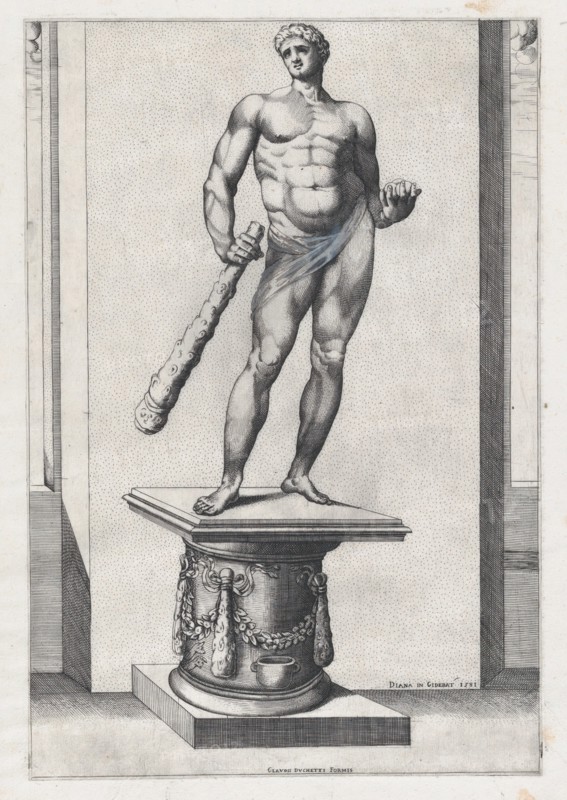 Speculum Romanae Magnificentiae: Hercules with the apples of the Hesperides, 1581., 1581. Creator: Diana Mantuana.