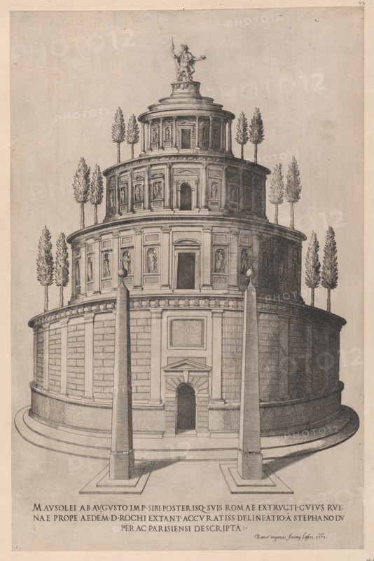 Speculum Romanae Magnificentiae: Sepulchre of Augustus, 1575., 1575. Creator: Etienne Duperac.