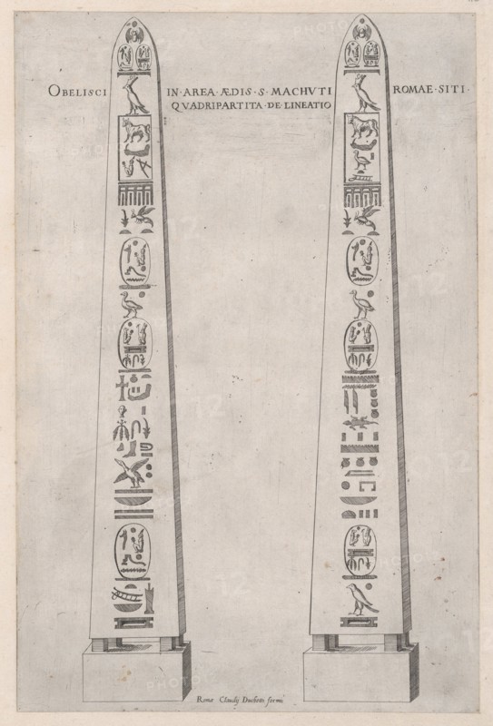 Speculum Romanae Magnificentiae: Egyptian Obelisk, mid-to-late 16th ce..., mid-to-late 16th century. Creator: Etienne Duperac.
