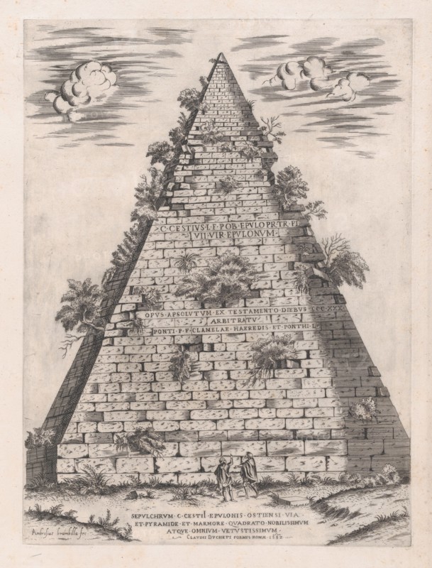 Speculum Romanae Magnificentiae: Pyramid of Caius Cestius, 1582., 1582. Creator: Giovanni Ambrogio Brambilla.