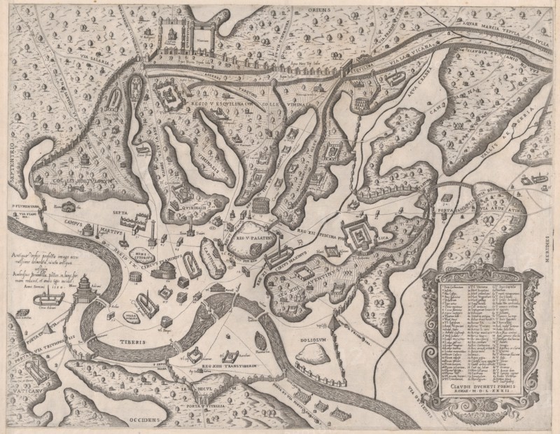 Speculum Romanae Magnificentiae: Ancient Rome, and its Hills, from the West, 1582., 1582. Creator: Giovanni Ambrogio Brambilla.