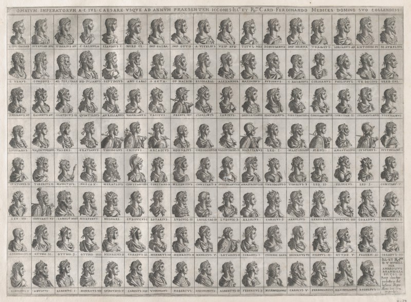 Speculum Romanae Magnificentiae: Portraits of the Emperors from Julius Caesar to Rudolf II..., 1582. Creator: Giovanni Ambrogio Brambilla.
