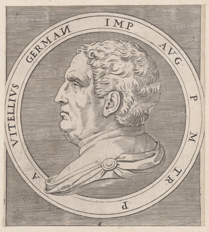Speculum Romanae Magnificentiae: Vitellius, from The Twelve Caesars, ca. 1500-1534., ca. 1500-1534. Creator: Marcantonio Raimondi.