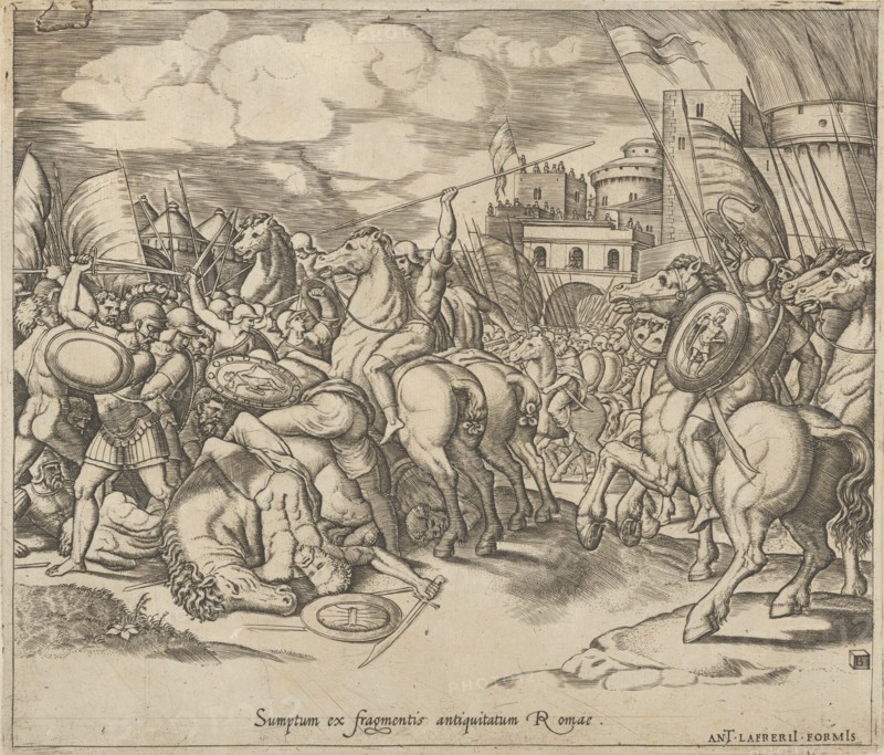 Speculum Romanae Magnificentiae: The Victory of Scipio [over Syphax], 16th century. Creator: Master of the Die.