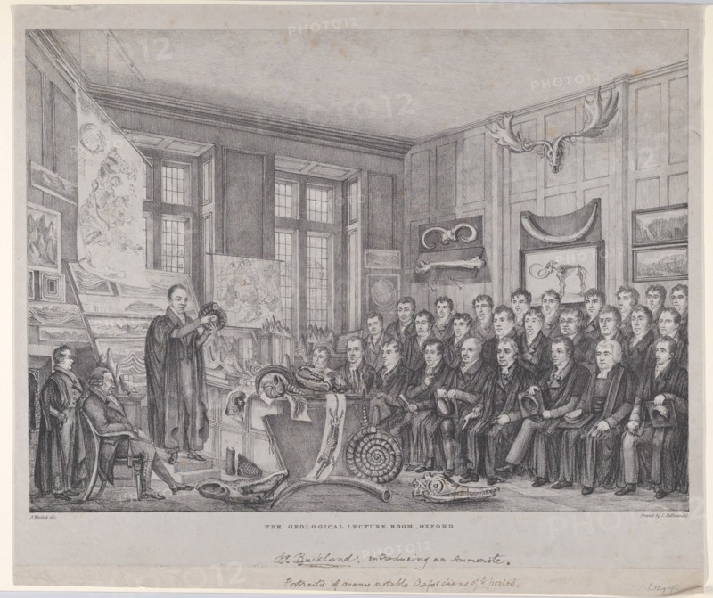 The Geological Lecture Room, Oxford: Dr. William Buckland Lecturing on February 15, 182..., 1823-30. Creators: Nathaniel Whittock, Charles Joseph Hullmandel.