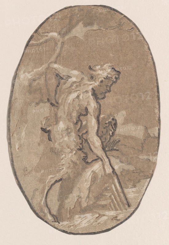 Marsyas drawing the Syrinx from the river, ca. 1540-50., ca. 1540-50. Creator: Niccolo Vicentino.