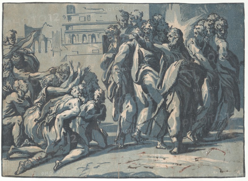 Christ healing the Lepers, 1540-50., 1540-50. Creator: Niccolo Vicentino.