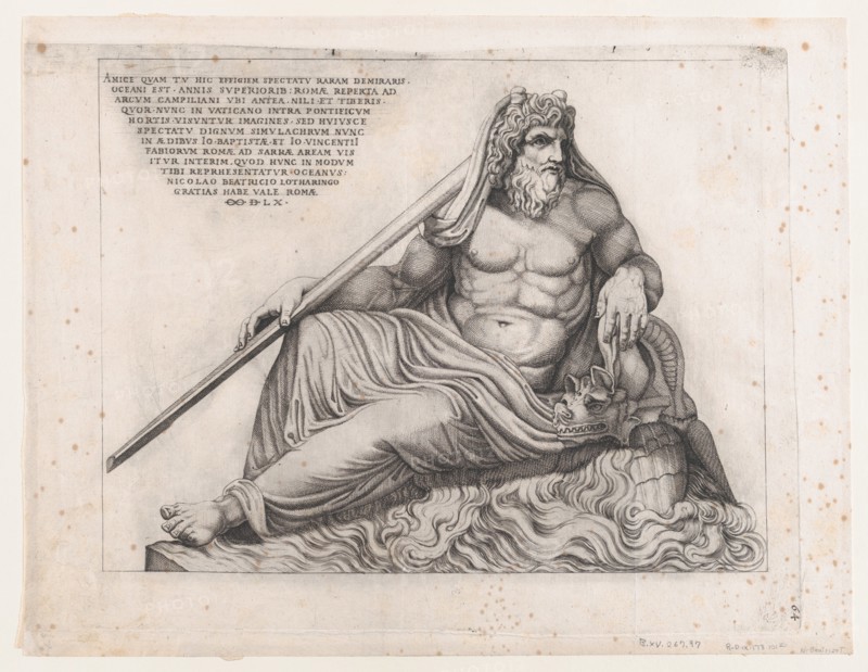 Speculum Romanae Magnificentiae: The Ocean God, 1560., 1560. Creator: Nicolas Beatrizet.