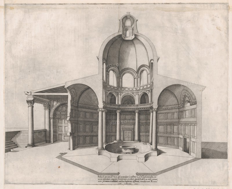 Speculum Romanae Magnificentiae: Interior of the Lateran, 16th century., 16th century. Creator: Nicolas Beatrizet.