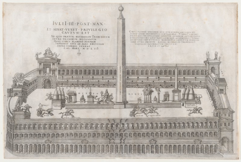 Speculum Romanae Magnificentiae: Circus Flaminius, 1553., 1553. Creator: Nicolas Beatrizet.