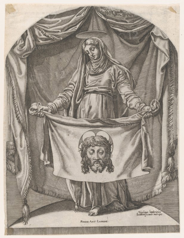 St. Veronica with the Sudarium, after Michelangelo, 1540-66., 1540-66. Creator: Nicolas Beatrizet.