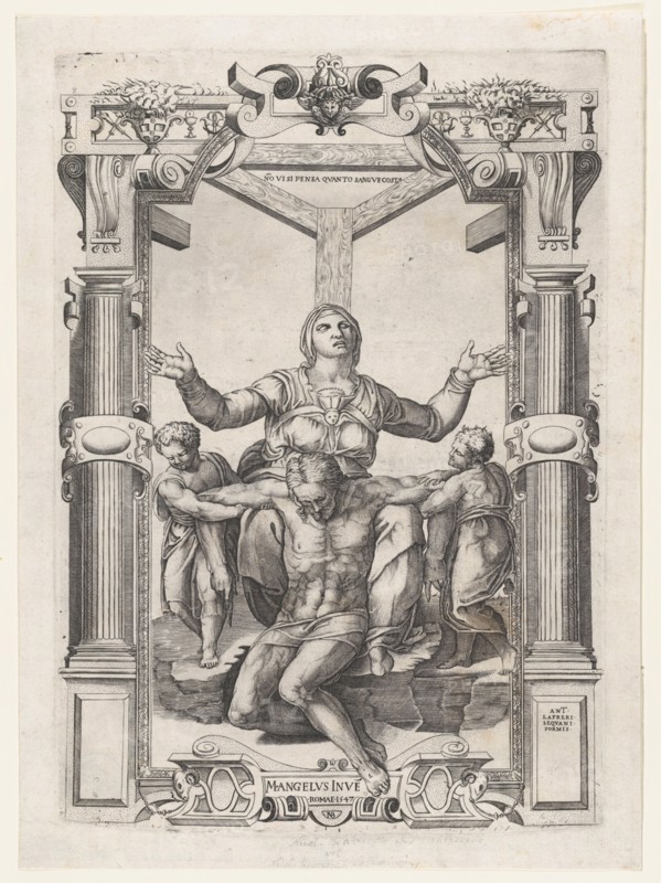 Pietà with Angels in Front of the Cross, 1547., 1547. Creator: Nicolas Beatrizet.