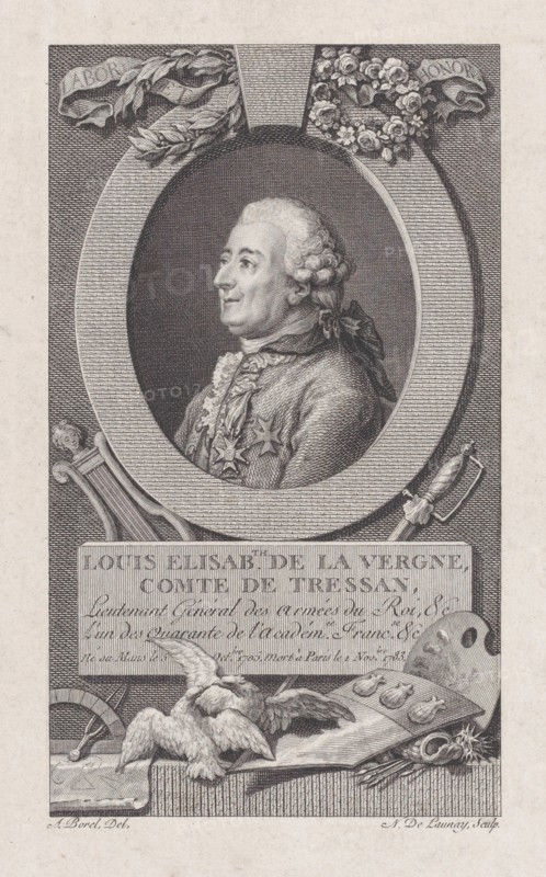Portrait of Louis Elisabeth de La Vergne, Comte de Tressan, 1783-92., 1783-92. Creator: Nicolas de Launay.
