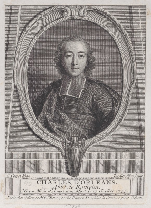 Portrait of Charles d'Orleans, Abbe of Rothelin, 1744-49., 1744-49. Creator: Nicolas Henri Tardieu.