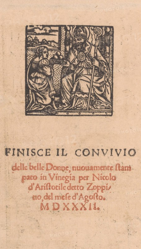 Convivio delle Belle Donne, page 22 (verso), August 1532., August 1532. Creator: Matteo da Treviso.