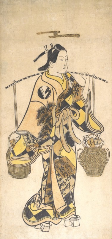 A Young Man as a Seller of Love Prophecies, ca. 1730s., ca. 1730s. Creator: Attributed to Okumura Toshinobu.