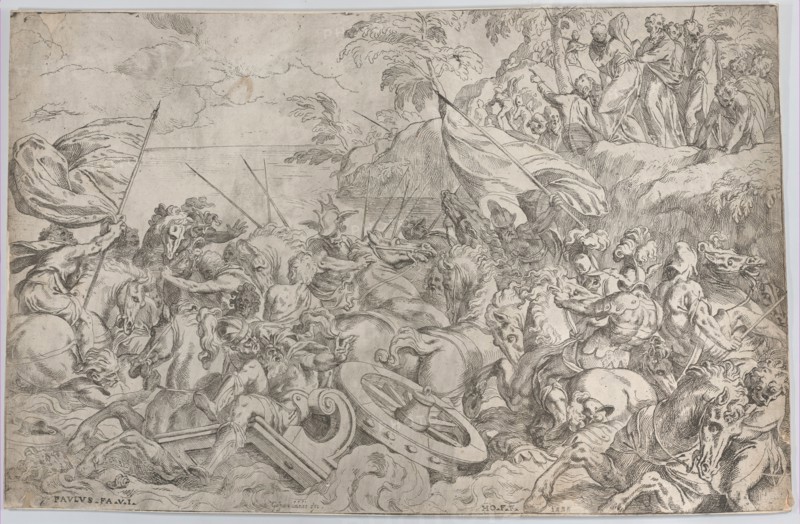 The Crossing of the Red Sea, 1583., 1583. Creator: Orazio Farinati.