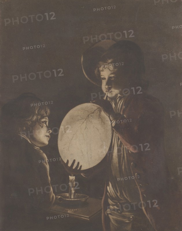 Two Boys Blowing a Bladder by Candle-light, 1773., 1773. Creator: Peter Perez Burdett.