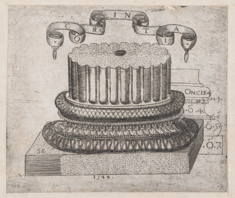 Speculum Romanae Magnificentiae: Corinthian base, 1544., 1544. Creator: Sebastiano Serlio.