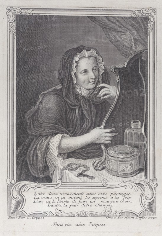 The Coquettish Widow, 1747., 1747. Creator: Simon Nicolas Duflos.
