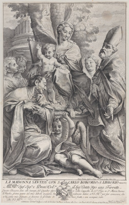 Virgin and Child with Saint Liborius and Carlo Borromeo, 1693-95., 1693-95. Creator: Nicolas Dorigny.