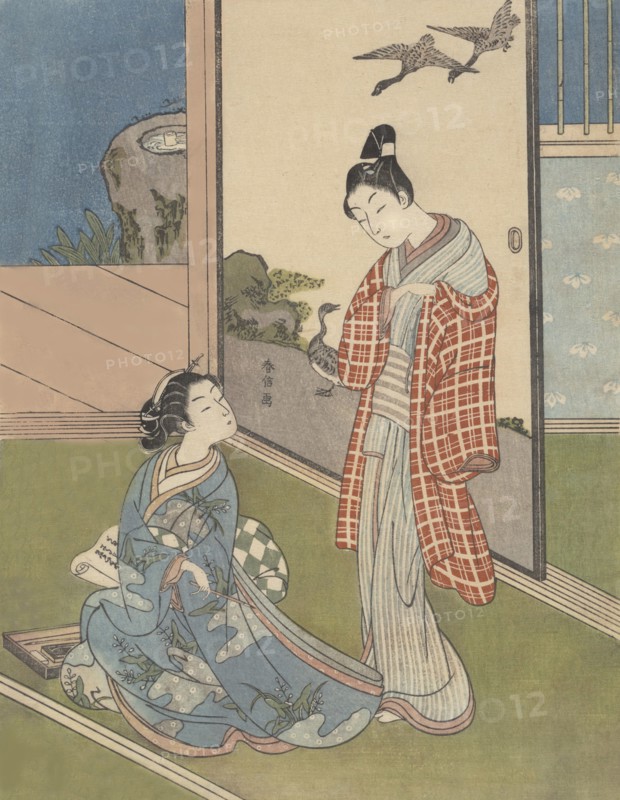 A Girl Writing a Letter, 18th century., 18th century. Creator: Suzuki Harunobu.