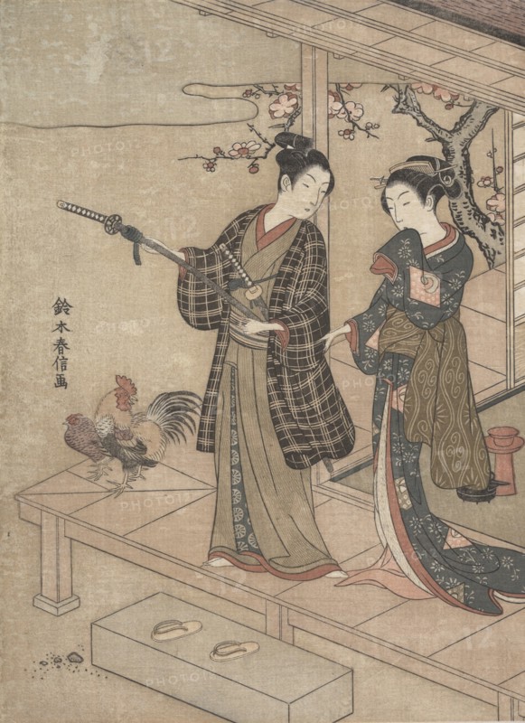 Gentleman Taking Leave of His Lady on a Veranda. Creator: Suzuki Harunobu.