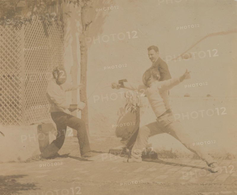 Edmund Quinn Fencing, 1880s., 1880s. Creator: Circle of Thomas Eakins.