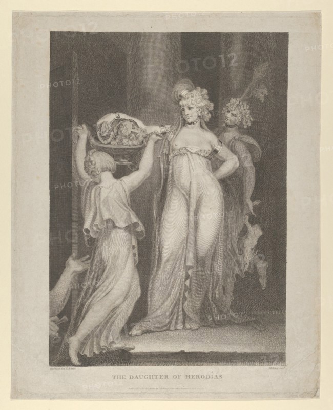 The Daughter of Herodias (Salome Receiving the Head of John the Baptist, Matthew 14:10-11)..., 1798. Creator: Thomas Holloway.