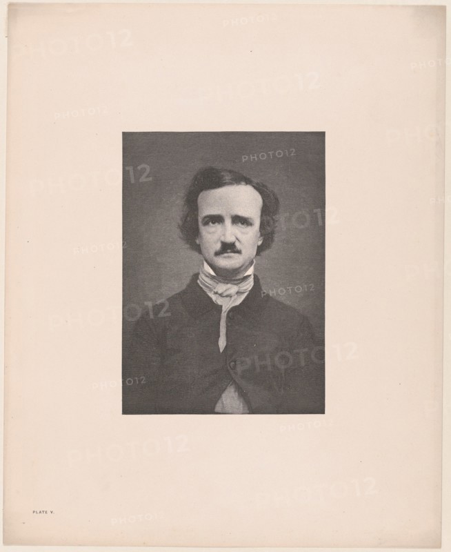 Portrait of Edgar Allan Poe, 1880., 1880. Creator: Timothy Cole.