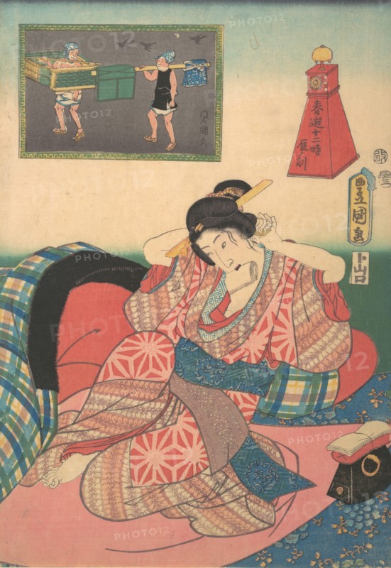 Twelve Hours of Spring Pleasures: Hour of the Dragon, 19th century., 19th century. Creator: Utagawa Kunisada.