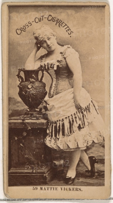 Card Number 59, Miss Mattie Vickers, from the Actors and Actresses series (N145-2) issued..., 1880s. Creator: Unknown.