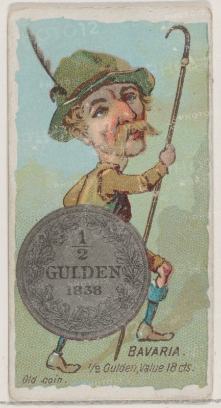 Bavaria, 1/2 Gulden, from the series Coins of All Nations (N72, variation 2) for Duke bran..., 1889. Creator: Unknown.