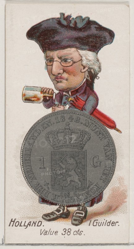 Holland, 1 Guilder, from the series Coins of All Nations (N72, variation 1) for Duke brand..., 1889. Creator: Unknown.