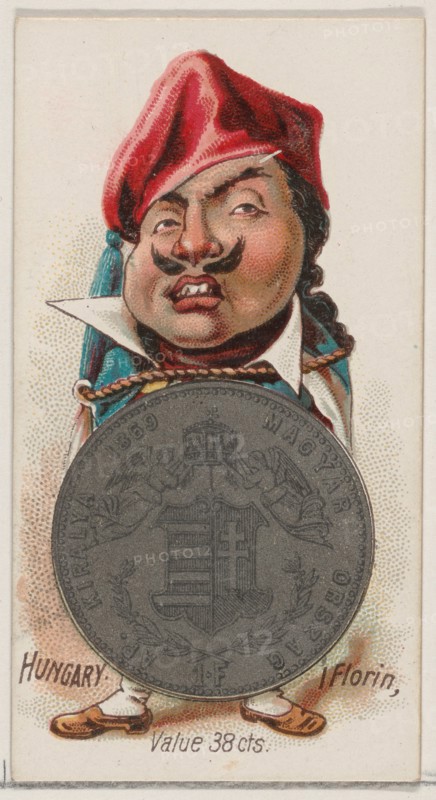 Hungary, 1 Florin, from the series Coins of All Nations (N72, variation 1) for Duke brand ..., 1889. Creator: Unknown.