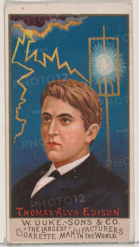 Thomas Alva Edison, from the series Great Americans (N76) for Duke brand cigarettes, 1888., 1888. Creator: Unknown.