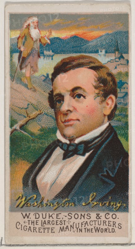 Washington Irving, from the series Great Americans (N76) for Duke brand cigarettes, 1888., 1888. Creator: Unknown.