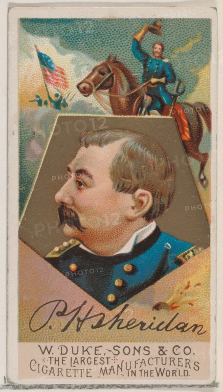 Philip H. Sheridan, from the series Great Americans (N76) for Duke brand cigarettes, 1888., 1888. Creator: Unknown.