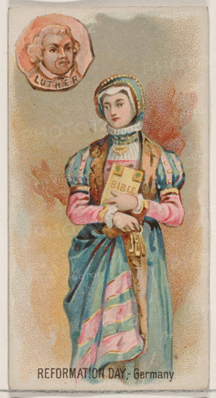 Reformation Day, Germany, from the Holidays series (N80) for Duke brand cigarettes, 1890., 1890. Creator: George S. Harris & Sons.