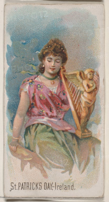St. Patrick's Day, Ireland, from the Holidays series (N80) for Duke brand cigarettes, 1890., 1890. Creator: George S. Harris & Sons.