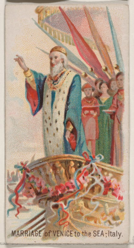 Marriage of Venice to the Sea, Italy, from the Holidays series (N80) for Duke brand cigare..., 1890. Creator: George S. Harris & Sons.