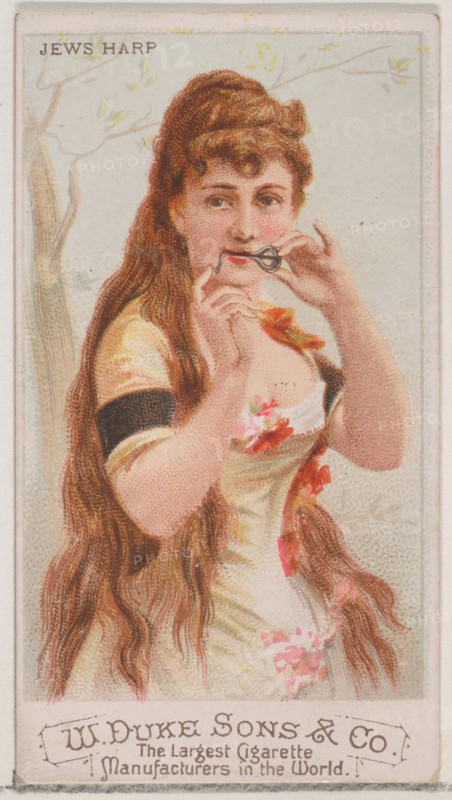 Jews Harp, from the Musical Instruments series (N82) for Duke brand cigarettes, 1888., 1888. Creator: Schumacher & Ettlinger.