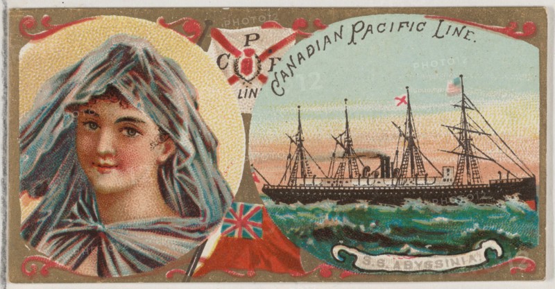 Steamship Abyssinia, Canadian Pacific Line, from the Ocean and River Steamers series (N83)..., 1887. Creator: Unknown.