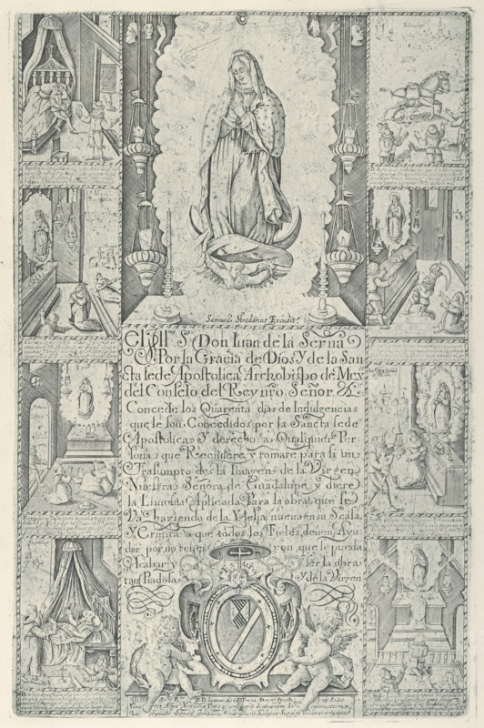 Indulgence for donation of alms towards the building of a Church to the Virgin of Guadalupe (modern facsimile impression), 1608 (facsimile 1930-40).